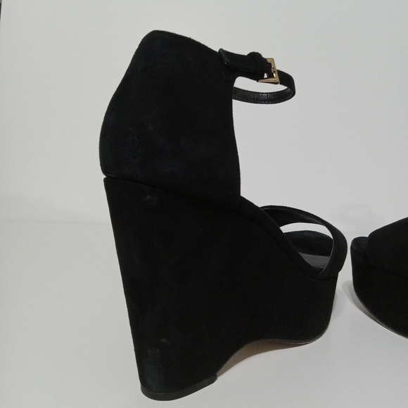 Michael Kors Black Platform Wedge Sandal Size 7 - Picture 6 of 11
